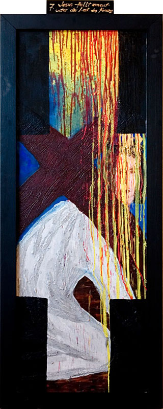 Jesus fällt erneut unter der Last des Kreuzes