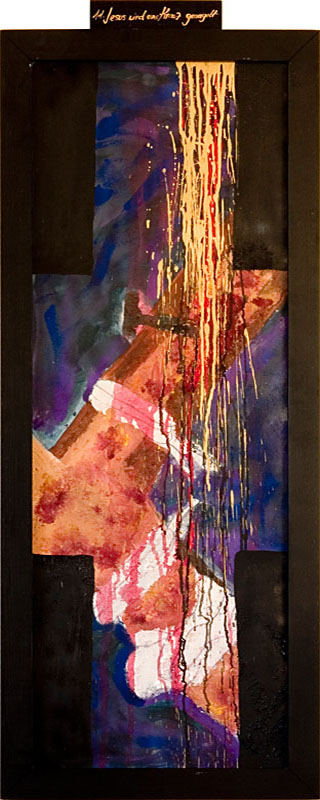 Jesus wird ans Kreuz genagelt